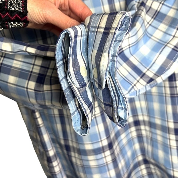 L.L. Bean 100% Cotton Wrinkle and Stain Resistant Plaid Button Down Size L Tall - Picture 6 of 7
